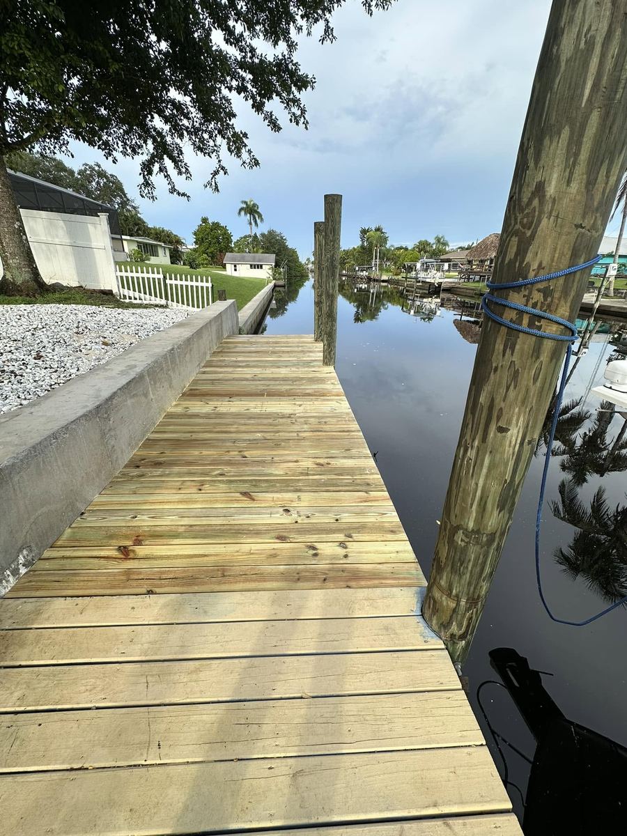 Custom dock work by NoBull Man, Southwest Florida waterfront